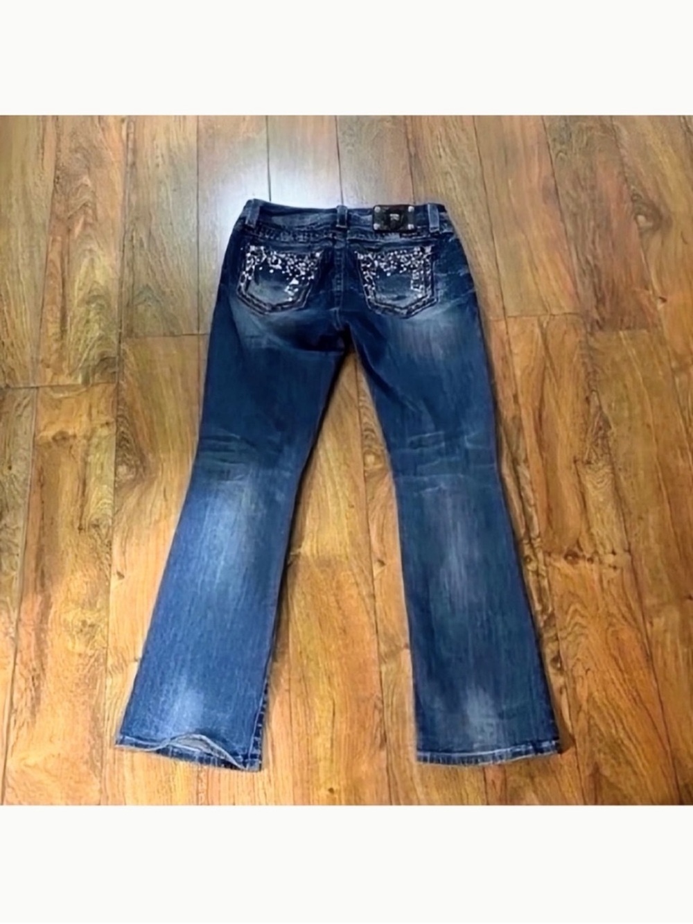 Gorgeous Y2K Miss Me Easy Boot Jeans with Embellished Pockets 31” Inseam